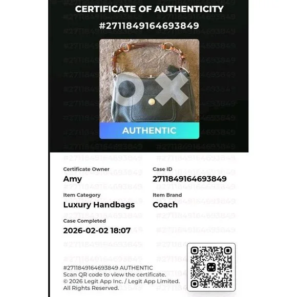 Coach Chelsea Turnlock Hobo Black Pebbled Leather Shoulder Bag Brown Strap Small - Picture 5 of 16